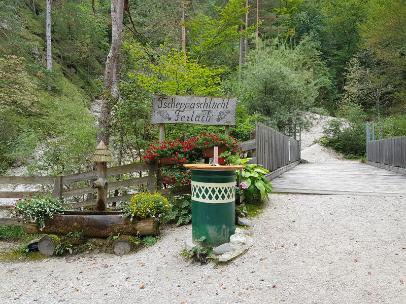 Mister Wong hikes the Tscheppaschlucht Canyon in Carinthia, Kärnten, Austria