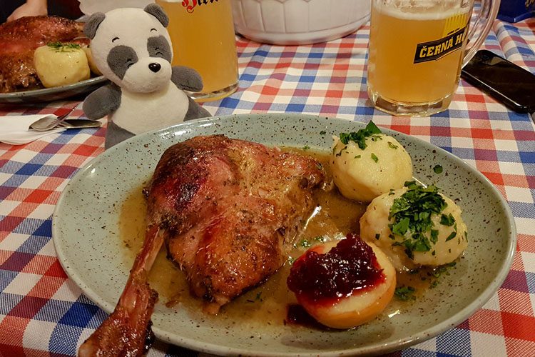 Saint Martins Day Roasted Goose Feast Meal at Gasthaus Quell in Vienna, Austria