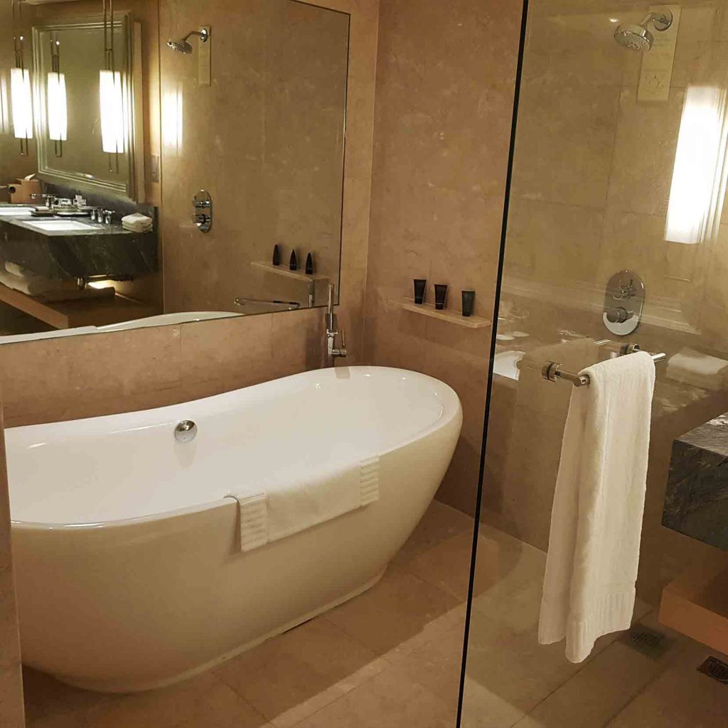 Bathtub in Bathroom of Premier Suite at Marina Bay Sands Hotel, Singapore