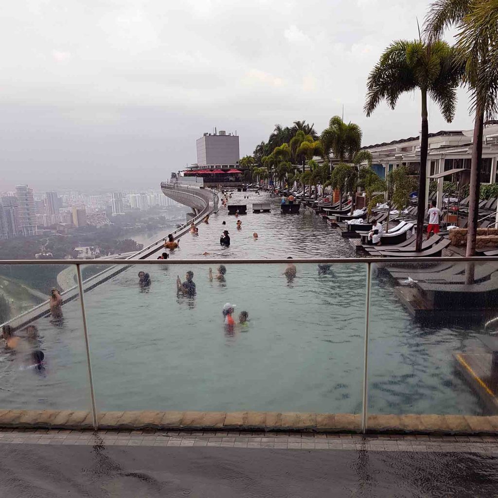 View of Infinity Pool on top of Marina Bay Sands Hotel, Singapore
