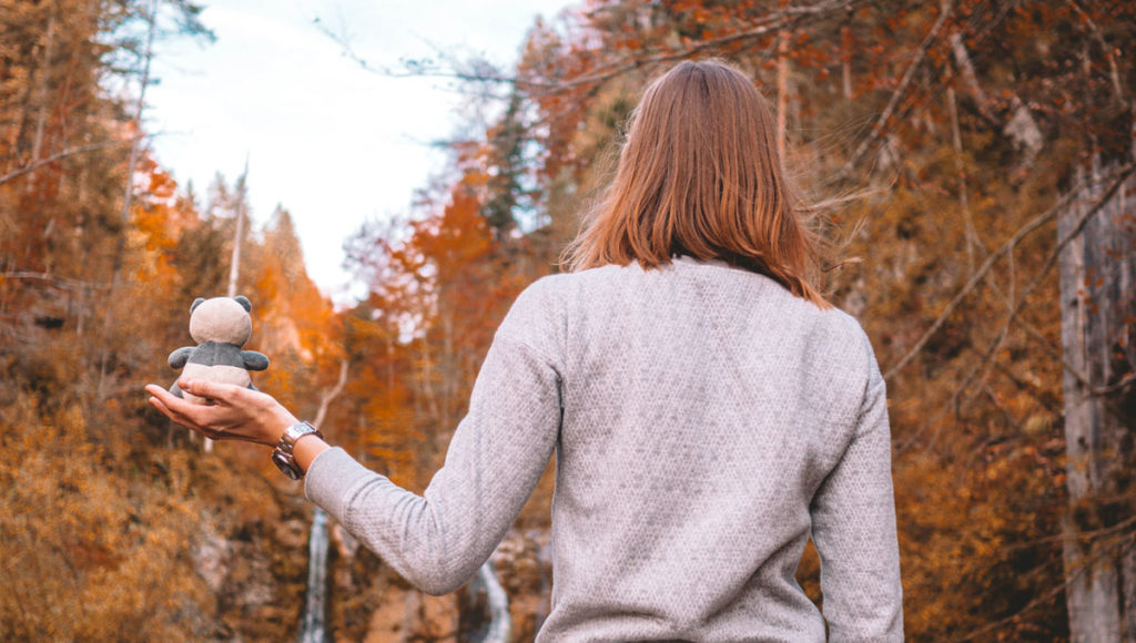 Mister Wong celebrating fall at Ötschergraben, Lower Austria